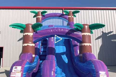18 foot Purple Hurricane water slide rental from About to bounce inflatable rentals in New Orleans