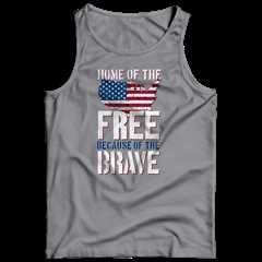 Home Of The Free Because Of The Brave - Gray - bestvaluegifts