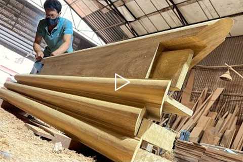 Assemble Giant Panel (260x260cm) into Square Table Monolithic Frame || Extremely Giant Woodworking