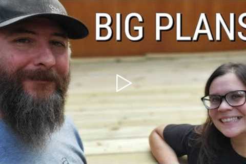 SHED TO HOUSE deck BIG PLANS! | DIY | Tiny Homestead In The Woods