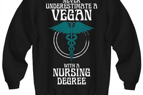 Never Underestimate a Vegan Nurse, black Sweatshirt. Model 6400014
