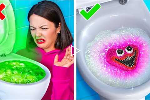 BEST BATHROOM AND CLEANING HACKS || Trending Gadgets & Crazy Toilet Tricks! Funny Ideas by 123..