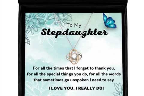 To my Stepdaughter,  Love Knot Rose Gold Necklace. Model 64024