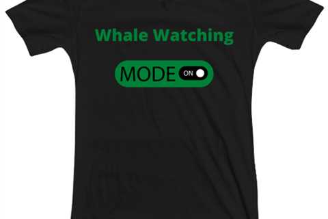 Whale Watching, black Vneck Tee. Model 64027
