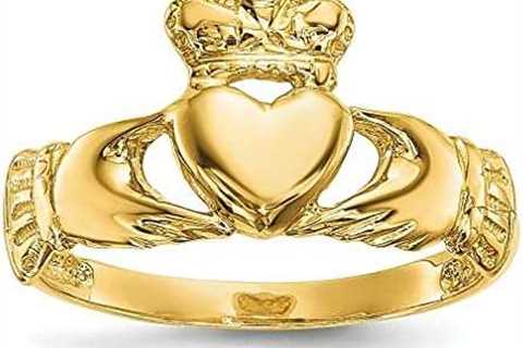 14k Yellow Gold Irish Claddagh Celtic Knot Band Ring Size 7.00 Fine Jewelry For Women Gifts For Her