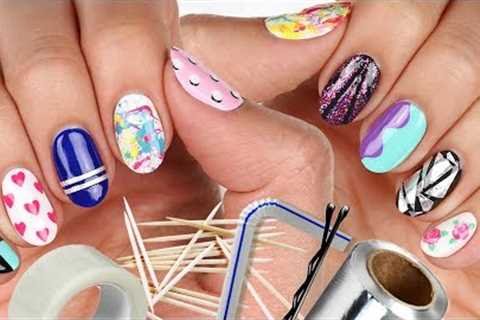 10 Nail Art Designs Using HOUSEHOLD ITEMS! | The Ultimate Guide #5