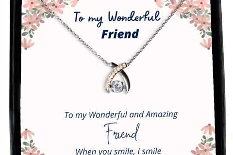 To my Friend, when you smile, I smile - Wishbone Dancing Necklace. Model 64037