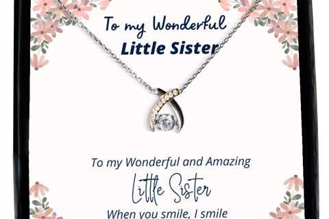 To my Little Sister, when you smile, I smile - Wishbone Dancing Necklace.