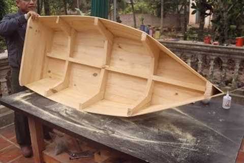 Woodworking Skills Creative New Projects // Build a Boat Out Of Pine Wood, DIY - How To