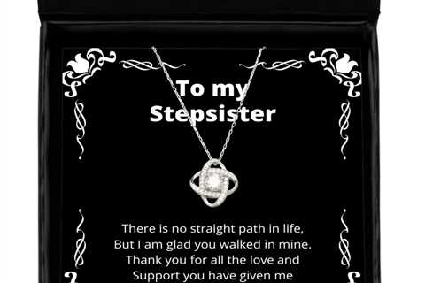 To my StepSister, No straight path in life - Love Knot Silver Necklace. Model