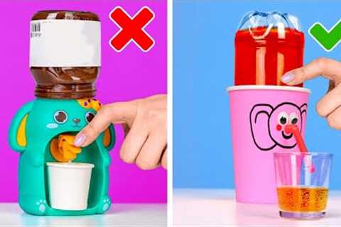 DIY Mini Water Dispenser 🐥* Rich and Poor Girls DIY Crafts and Gadgets*