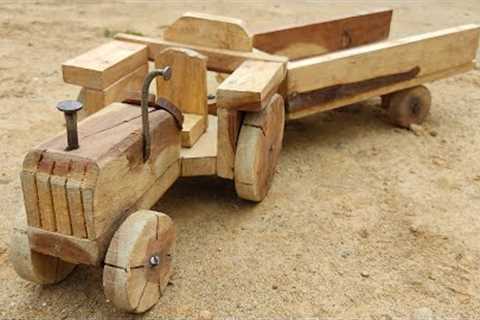 Handyman make homemade DIY tractor trolley project using wood