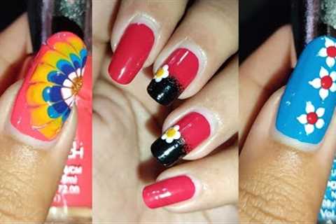 Very beautiful nail art💅Flowers nail nail just using household items❤ nail art💅