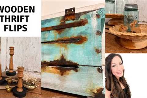 Wood Thrift Flips | Upcycled Wood Projects | Summer 2023 DIY Decor  | Rusty Paint Finish