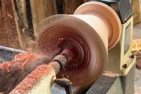 Wood turning Project : A Vase From Tree Trunk