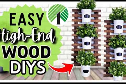 *NEW* DOLLAR TREE DIY High-End INSPIRED Wood Craft Organization & Herb Planter Rack