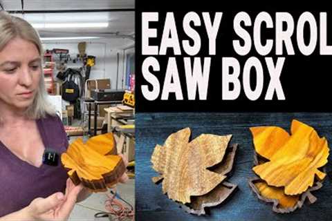 How to build a wooden box with scroll saw. Maple leaf shape, no plans required. Christmas gift idea