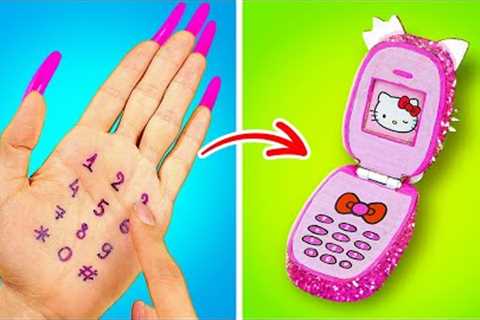 How To Make DIY Kitty Phone || Cool Phone Decorating Ideas