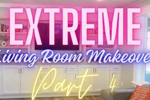 EXTREME LIVING ROOM MAKEOVER PART 4 || DIY BUILT INS ||  STORAGE SOLUTIONS