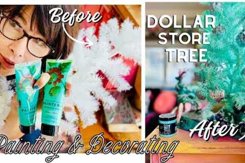 Painting $1 Christmas trees & turning them into high end decor!!