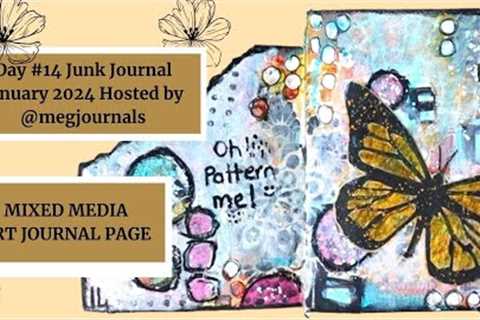 Junk Journal January Day 14 - Mixed Media Page - Patterns Using Household Items