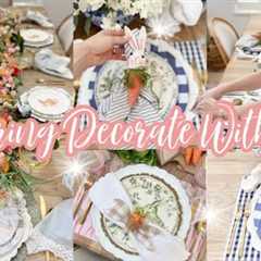 SPRING DECORATE WITH ME // THE DINING ROOM TABLE IS BACK // DIY EASTER DECOR // EASTER TABLESCAPES