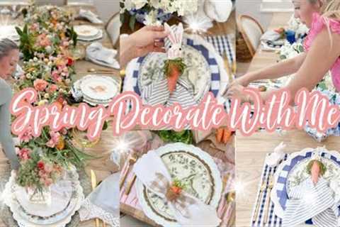 SPRING DECORATE WITH ME // THE DINING ROOM TABLE IS BACK // DIY EASTER DECOR // EASTER TABLESCAPES